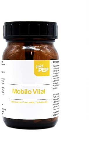 quickPEP Mobilo Vital Kapseln 60 Stk. - Hochwertiger Wirkstoff Komplex mit Glucosamin 200mg pro Kapsel, Enthält Mangan 5mg und Teufelskrallen-Extrakt 80mg