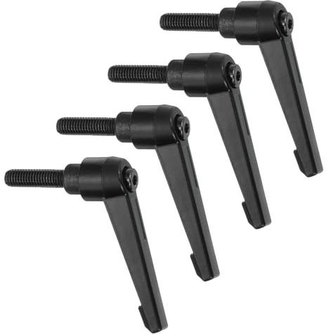 QUARKZMAN 4Pcs M8 X 25mm Manijas Ajustables de Perilla Roscada Macho Botón de Empuje Trinquete de Liberación Rápida Perno Giratorio para Maquinaria de Torno, Negro
