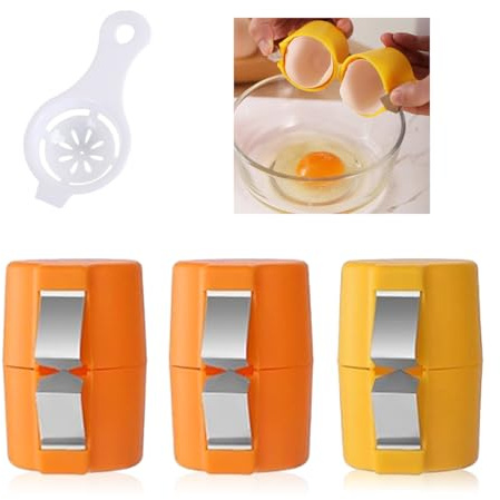 Ruayia Eierschalenöffner 3 Stück mit Eiertrenner, Eieröffner Egg Shell Opener mit eigelbtrenner eitrenner Eierschäler Eierknacker Werkzeug Eierschalenöffner