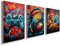 Colourful Canvas Wall Art for Bedroom - Set of 3 Print Framed Pictures Gaming Posters 1106