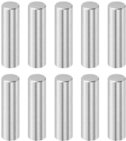QUARKZMAN 10 Pcs 10 mm x 35 mm Goujons Cylindriques, 316L Acier Inoxydable Goujons Cylindriques Chevilles Support D'Étagère Tige D'Élément Fixation Métalliques Ton Argenté