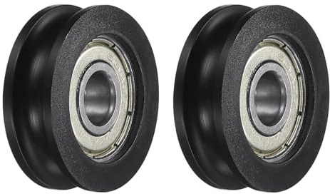 QUARKZMAN 2 Stück U608ZZ POM Riemenscheibe U-Nut Kugellager 8 x 30 x 10mm U-Nut Rollenrad (GCr15) Chromstahl Lager, Schwarz