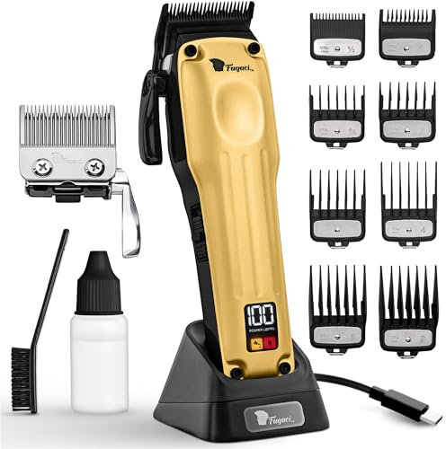 Fagaci Haarschneidemaschine Profi Mit Überlegene Präzision, 5-Fach Längere Schärfe Haarschneider Herren Akku Mit 2 Klingen: Fade & Taper, Professionelle Haarschneider Mit Bürstenloser Motor
