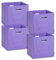 Storanda | 4er Set Aufbewahrungsbox 33x33x32.5 cm | Breite Griffe auf zwei Seiten | Stabil & Faltbar | Regalbox für Würfelregal | Ideal für Zuhause & Kinderzimmer | Flieder
