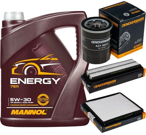 Inspektionspaket Wartungspaket Filterset mit Energy 5W-30 5L, Innenraumfilter, Luftfilter, Ölfilter