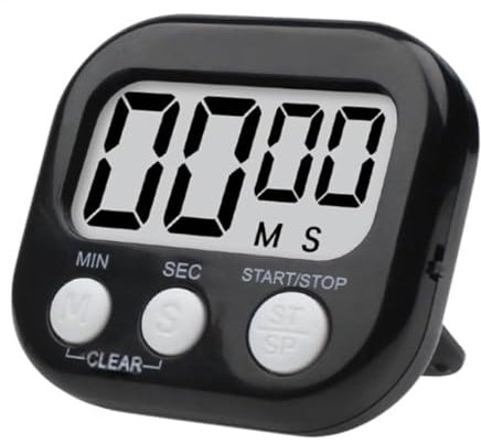SNZ Digitale Timer Stoppuhr Küchentimer Kurzzeitwecker - Timer Küche Küchentimer Digital Stoppuhr, für Schule, Büro, Sport, Hautpflege Freizeit (Schwarz)