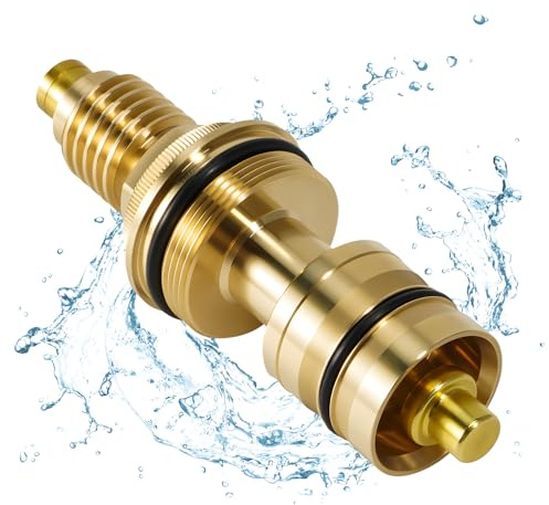 LEAPTREND 47310000 1,9 cm Chrom-Thermoelement, universelles Messing, passend für Grohe Thermostat-Dusch-Paraffin-Kartuschenventil, Reparaturteile und Thermostatsysteme, präzise Temperaturregelung