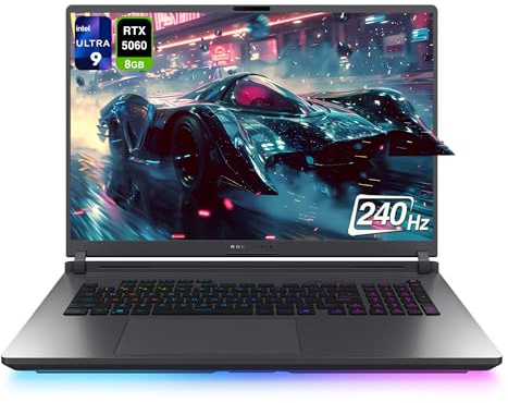 ASUS ROG Strix G18 Gaming Laptop, Intel Ultra 9-275HX, 32GB DDR5 RAM, 2TB PCIe SSD, 18 2.5K (2560x1600) Display, Nvidia G-Force RTX 5060, Tastiera retroilluminata Chiclet 4-Zone RGB, W11 Home, Grigio