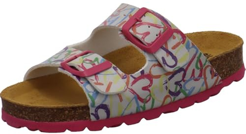 Bio Life Herz Mädchen Pantolette Synthetik Weiß Pink Weiß Pink