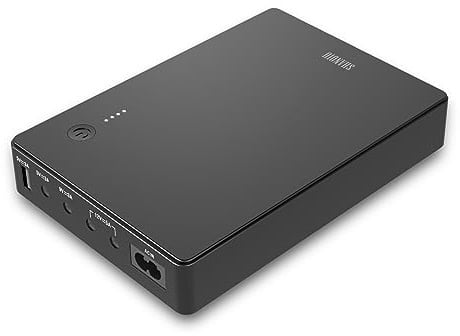 Shanqiu Mini UPS Gruppo di continuità per router, modem, fotocamera con ingresso uscita AC USB 5V DC 5V 9V 12V 3A (74Wh)