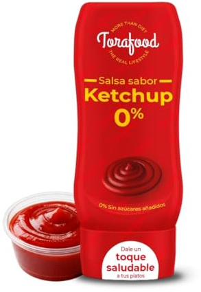 Salsa Zero Ketchup 330ml | 0% Azúcares Añadidos | Sabor Clásico | Ideal para Recetas Saludables | Torafood