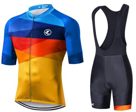 UGLY FROG Anzüge Trikots Herren Fahrradtrikot, kurzärmliges Set mit 20D-Gel-gepolsterten Shorts, Fahrradbekleidung Set für Mountainbikes