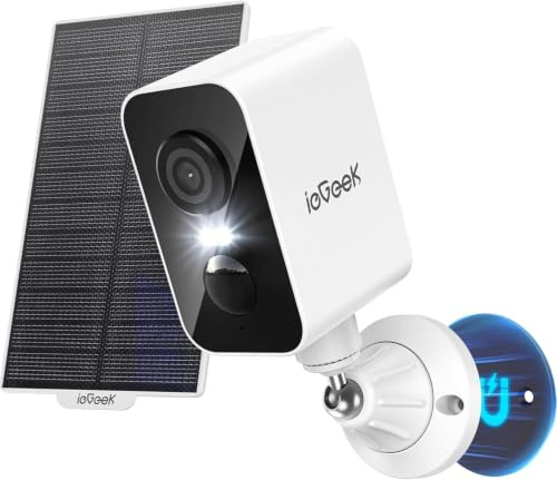 ieGeek 2K Solar Überwachungskamera Aussen Akku mit Magnetische Montage | 300° Horizontaler PTZ, Farbige Nachtsicht, 2,4 GHz WLAN Kabellose Überwachungs kamera außen, 2-Wege Audio