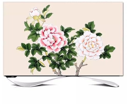dsgaSETewt TV cover, 32-80 Inch LCD Stretchable Screen Protector for Curved TVs(Flower5,49-52inch)