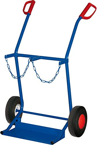 Stahlflaschenkarre für 2 Flaschen a 20 Ltr Inhalt RAL5010 Enzianblau