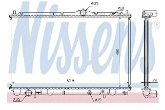 NISSENS Kühler Motorkühlung Kühler Wasserkühler Motorkühler Netzbreite 659mm Netzlänge 400mm Netztiefe 22mm 65543A