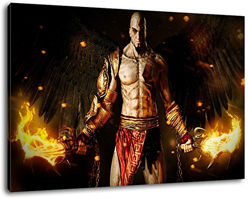 PrintArtGalery Dark god of war Leinwandbild auf Holzrahmen gespannt Größe: 60x40 cm