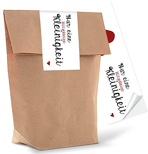 Logbuch-Verlag 10 kleine Geschenktüten Geburtstag Weihnachten Gastgeschenke 14 x 22 x 5,6 cm HERZ rot Nur eine Kleinigkeit schenken und verpacken