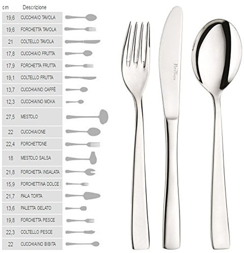 PINTINOX 12 Pezzi Forchetta Frutta posata in Acciaio Inox 18/10 - Spessore mm 2,5 Made in Italy Modello Gamma