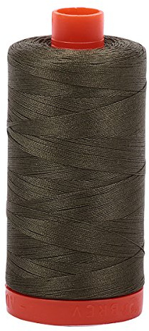 Aurifil Mako Cotton Thread Solid 50wt 1422yds Army Green