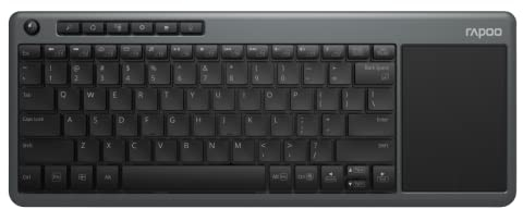 Rapoo K2600 kabellose Multimedia Tastatur wireless Keyboard flaches Design 12 Monate Batterielaufzeit DE-Layout QWERTZ für Smart TV/ Media PC & Mac , Classic, grau