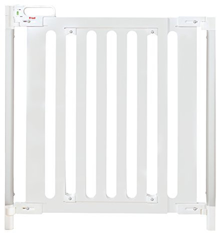 Fred Safety Screw Fit Pure White Wood Baby Safety Gate to Fit Openings 75cm to 104cm