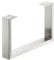Gedotec Möbelkufe Tischbein zum Anschrauben für Couchtische & Esstische | Tragkraft 200 kg | Möbelgestell Edelstahl matt gebürstet | Profil 60 x 20 mm | Tischgestell höhen-verstellbar +10 mm | 1 Stück
