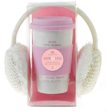 Aroma Home Travel Mug/Cosy Earmuffs Gift Set