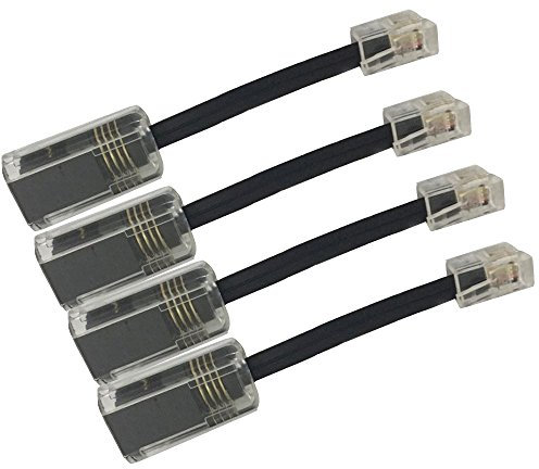 Telephone Cord Detangler,Glian 4Pack Black Extended Rotatable Anti-Tangle RJ11 4P4C Phone Cord Tangle Free Landline Phone Cable Untangler Accessory