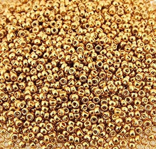 Yellow Gold Duracoat Glass Seed Beads 7.2 g 15/0 94203