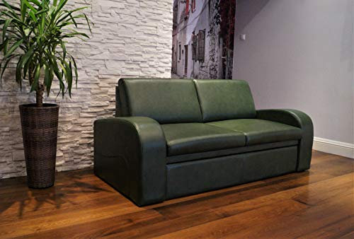 Quattro Meble Grün Echtleder 2,5 Sitzer Sofa Oslo FS Breite 180cm mit Schlaffunktion Ledersofa Echt Leder Couch große Farbauswahl !!!