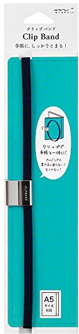 Midori 62321006 Buchband, Clipband, für A5, marineblau