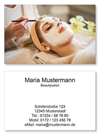 500 Visitenkarten für Beauty Wellness Kosmetik - 350g Bilderdruck matt
