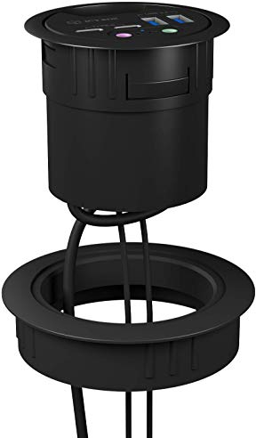 ICY BOX - Base de mesa integrada con múltiples entradas negra (para cubos de mesa de 60 mm a 80 mm de paso)