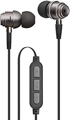 JAZ Auricolari Harmony con adattatori per utilizzo Wireless/a Filo, Finitura in Metallo, Tasti per Gestione Musica e chiamate, Tre Set di Gommini e 2 archetti in Silicone Inclusi
