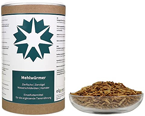 Mehlwürmer getrocknet 1L = 170g – Natursnack mit hoher Akzeptanz | Schonend getrocknet & gesiebt – Für Zierfische, Schildkröten, Vögel & Igel – Schwimmend und lange haltbar