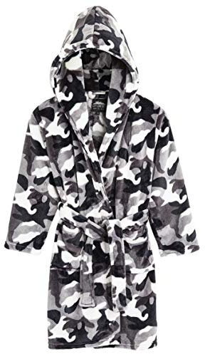 CityComfort Vestaglia Bambino di Pile Invernale Vestaglie Calde da Casa Camouflage (13-14 anni, Grigio Artico)