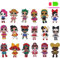 Geenber 5D DIY Mädchen Diamantmalerei Aufkleber Kit für Kinder 18 Stück LOL Diamantmalerei Mosaik Aufkleber Art Kits nach Zahlen für Kinder Anfänger - Puppe