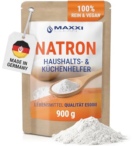 Maxxi Clean | 1x 900 g di bicarbonato di sodio in polvere | Lievito in polvere per cucina, casa e corpo | Rimedio casalingo insapore e altamente puro per pulire e cuocere | Qualità alimentare