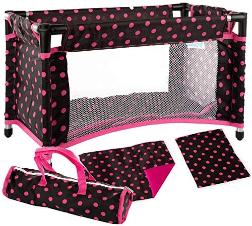 Kinderplay Puppenbett Puppenreisebett - Reisebett mit Tasche, Puppenbett für Puppen KP0400G