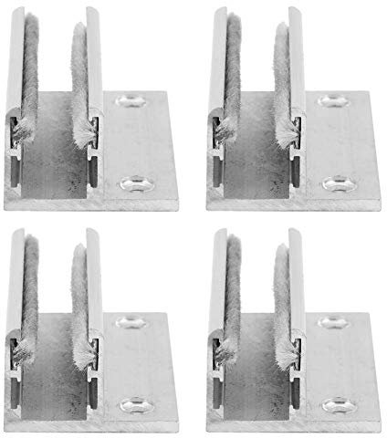 4 piezas de herrajes para puertas correderas de aleación de aluminio, guía de rodillo para suelo, posicionador de tope oscilante para puerta de inducción automática