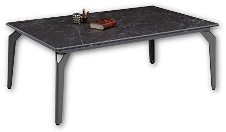BIBI Couchtisch mit Keramikoberfläche und Metallgestell, Anthrazit - hochwertiger Sofatisch für Ihren Wohnbereich - 110 x 41 x 70 cm (B/H/T)