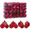 MTSCE 100 pezzi Palle di Natale rosse - Palle per albero di Natale Decorazioni natalizie Decorazioni per l'albero di Natale, brillanti, opache, lucide Set di palline di Natale, Ø 3, 4 e 6 cm