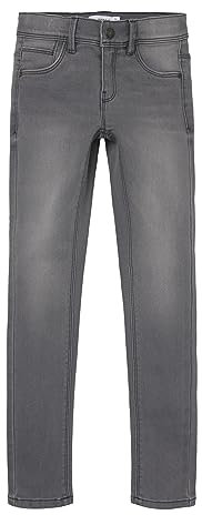 NAME IT Mädchen Nkfpolly Dnmtax Noos Pant Hose, Light Grey Denim, 134 EU