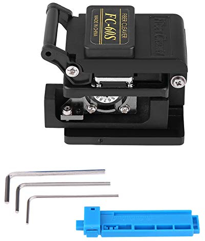 Sxhlseller Fiber Cleaver, FC-60S High Precision Optic Fiber Cleaver with 3 L-Shaped Spanners, Cable Cutting Knife Tool Kit for Single Core and Leather Fiber