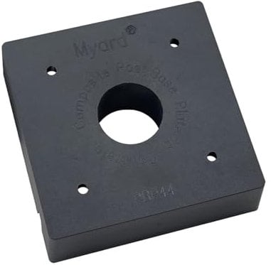 Myard 4x4 Post Base Plate for Wood Post, Anti-UV Sturdy 1-inch Stand-Off Wood to Concrete Base Plate, Thickened Sides, Support Patio Decking, Pavilion, Porch, Handrail Railing (4 x 4, 1-Pack)