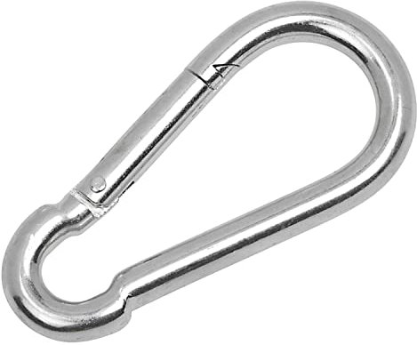 100mm Karabinerhaken aus legiertem Stahl, (2er Pack) für Seile, Rucksäcke, Hängematte, Boxsack, Klettern, Wandern, Campen, Angeln, Garten DIN5299 (10cm)