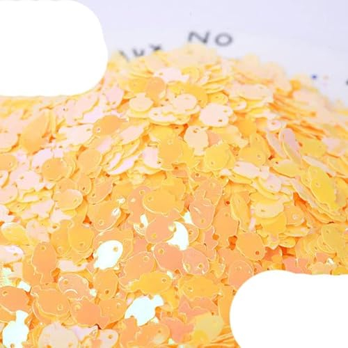 25 g Shaker, süße Fische, Pailletten, Palliate, Nähzubehör, Kartenbasteln, DIY-Papierhandwerk, Gelb