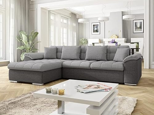 ChillMe Grey Fabric Corner Sofa Bed 'Oxford' L-Shape Sofa and Universal Corner - with storage and FREE assembly (5/6)