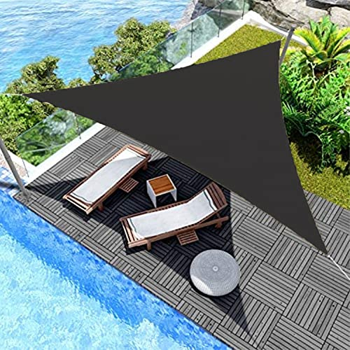 Sonnensegel Sonnenschutz dreieckig 9.6x9.6x9.6m Sonnenschutz imprägniert Polyester mit UV Schutz Sonnenschutz Schattiernetz mit Sonnensegel Befestigung für Pergola Beschattung Terrasse, Schwarz